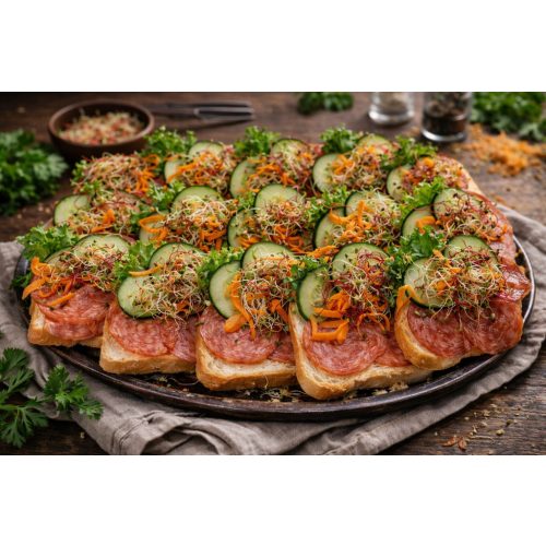 Szalámis party szendvics