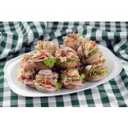 Rusztikus teljes kiőrlésű mini szendvicsek Rusztikus teljes kiőrlésű mini szendvicsek